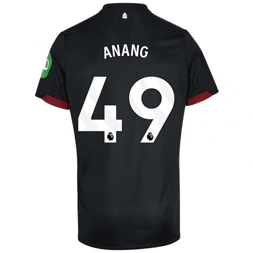 Børn Joseph Anang #49 Sort Hvid Udebane Spillertrøjer 2024/25 Trøje T-Shirt