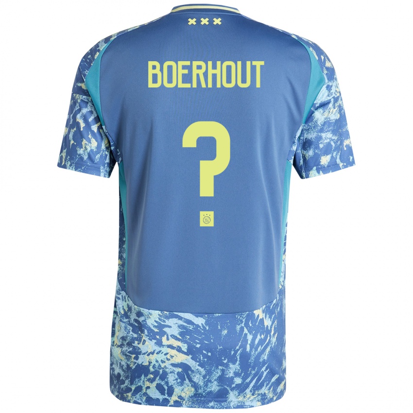 Børn Yoram Boerhout #0 Grå Blå Gul Udebane Spillertrøjer 2024/25 Trøje T-Shirt