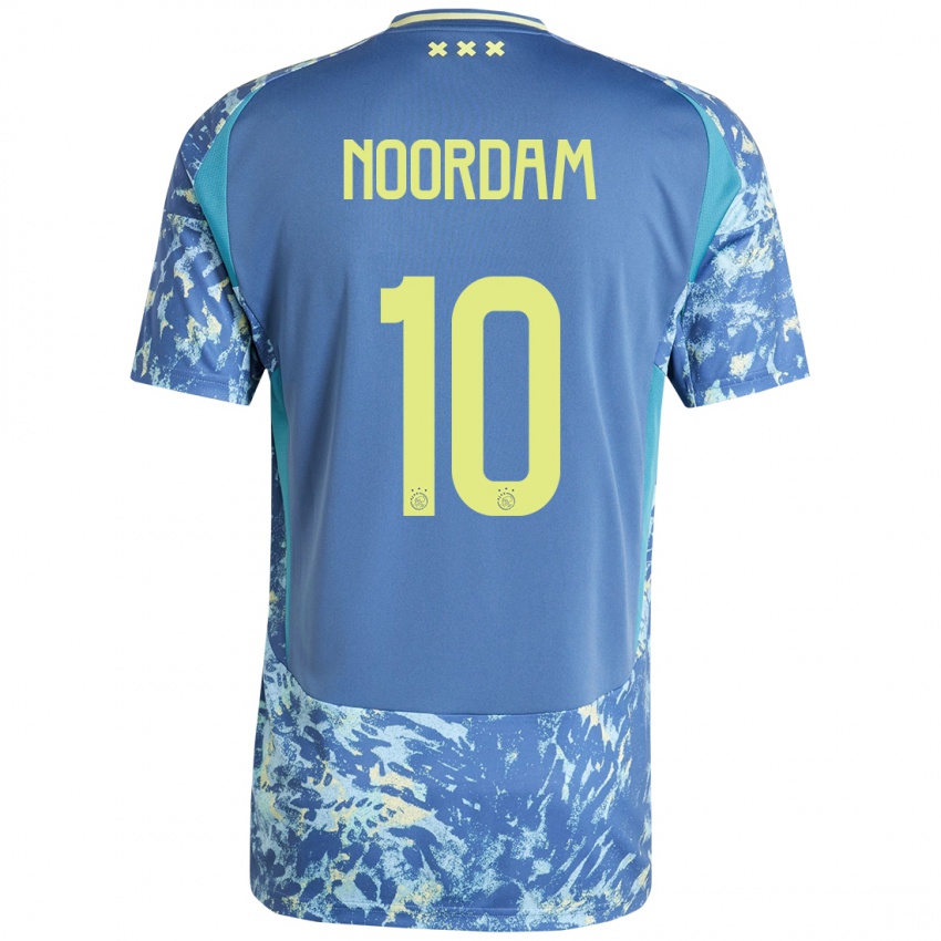 Børn Nadine Noordam #10 Grå Blå Gul Udebane Spillertrøjer 2024/25 Trøje T-Shirt