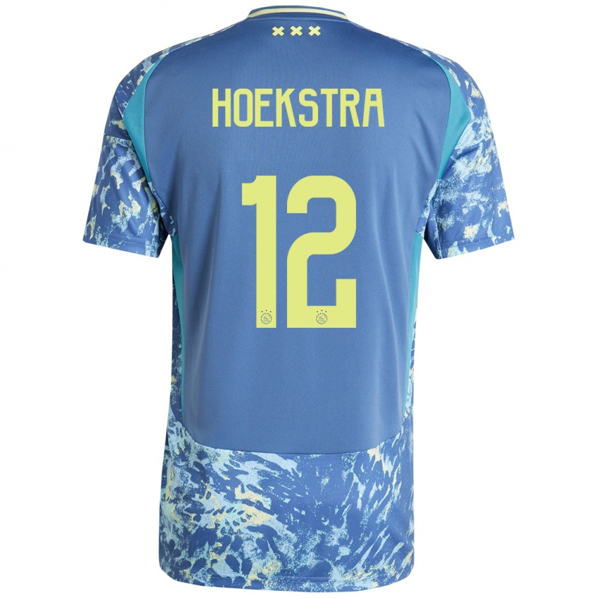 Børn Isabelle Hoekstra #12 Grå Blå Gul Udebane Spillertrøjer 2024/25 Trøje T-Shirt