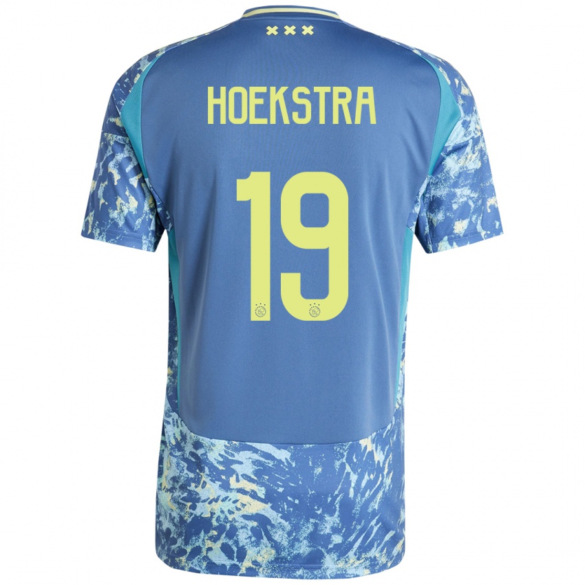 Børn Tiny Hoekstra #19 Grå Blå Gul Udebane Spillertrøjer 2024/25 Trøje T-Shirt