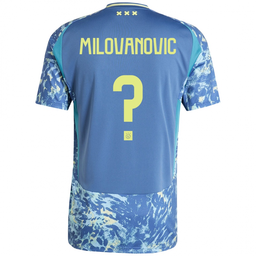 Børn Mateja Milovanovic #0 Grå Blå Gul Udebane Spillertrøjer 2024/25 Trøje T-Shirt