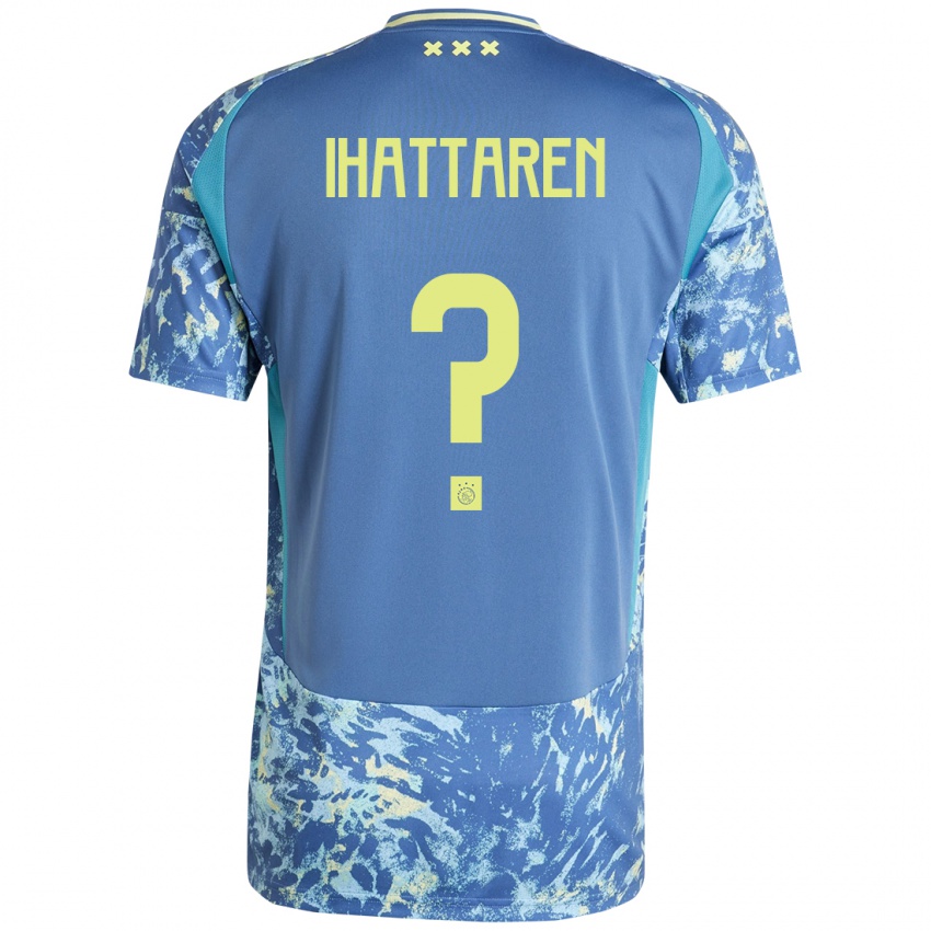 Børn Mohamed Ihattaren #0 Grå Blå Gul Udebane Spillertrøjer 2024/25 Trøje T-Shirt