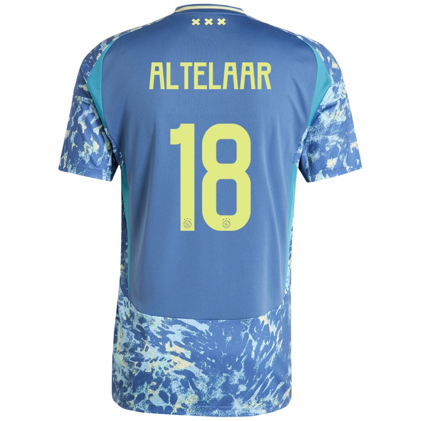 Børn Jamie Altelaar #18 Grå Blå Gul Udebane Spillertrøjer 2024/25 Trøje T-Shirt