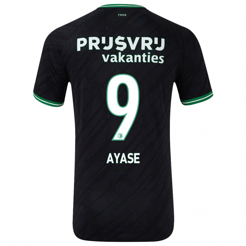 Børn Ayase Ueda #9 Sort Grøn Udebane Spillertrøjer 2024/25 Trøje T-Shirt