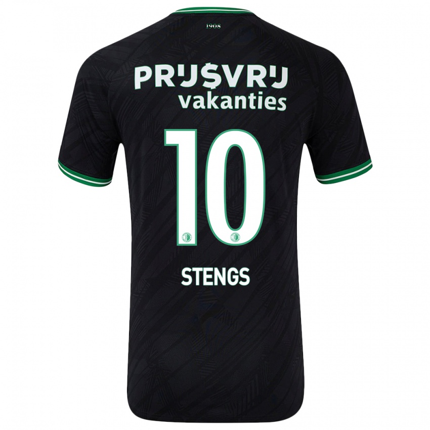 Børn Calvin Stengs #10 Sort Grøn Udebane Spillertrøjer 2024/25 Trøje T-Shirt