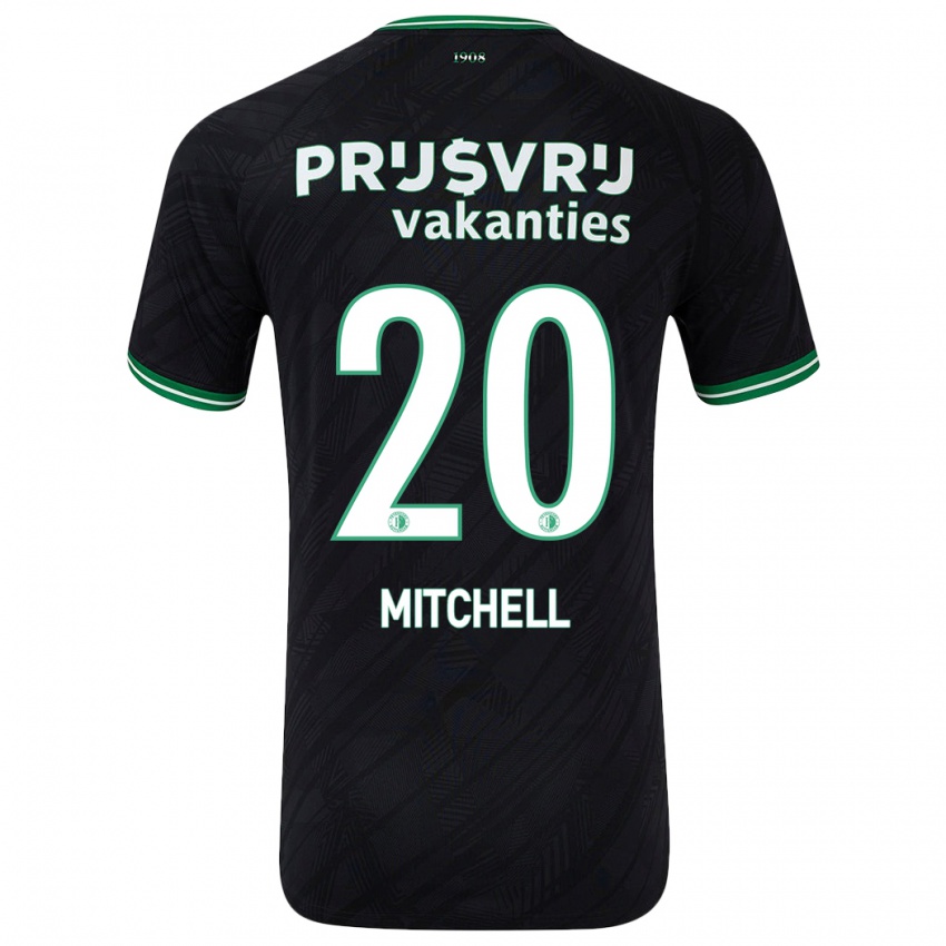 Børn Jeyland Mitchell #20 Sort Grøn Udebane Spillertrøjer 2024/25 Trøje T-Shirt