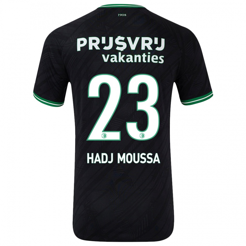 Børn Anis Hadj Moussa #23 Sort Grøn Udebane Spillertrøjer 2024/25 Trøje T-Shirt