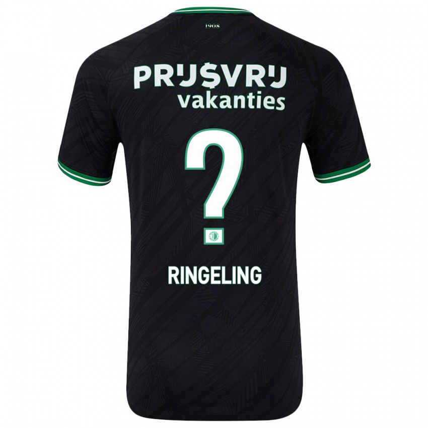 Børn Sam Ringeling #0 Sort Grøn Udebane Spillertrøjer 2024/25 Trøje T-Shirt