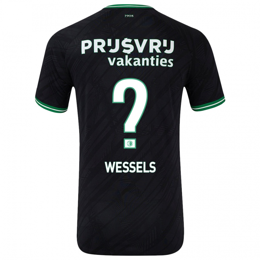 Børn Tijme Wessels #0 Sort Grøn Udebane Spillertrøjer 2024/25 Trøje T-Shirt