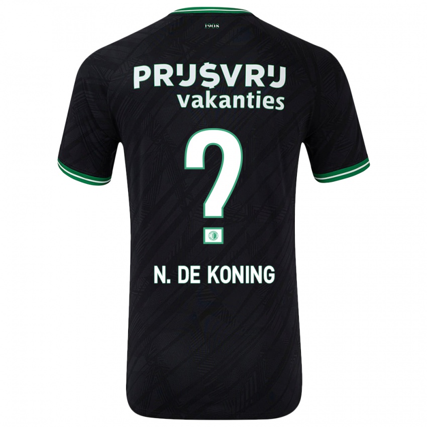 Børn Nick De Koning #0 Sort Grøn Udebane Spillertrøjer 2024/25 Trøje T-Shirt