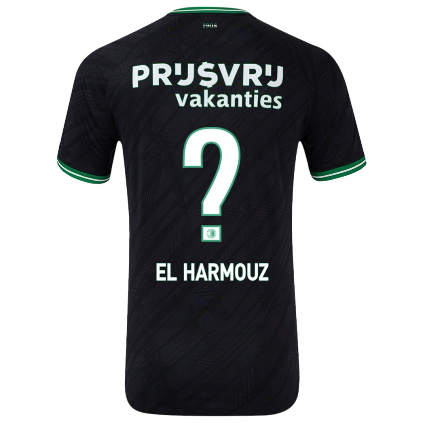 Børn Nassim El Harmouz #0 Sort Grøn Udebane Spillertrøjer 2024/25 Trøje T-Shirt