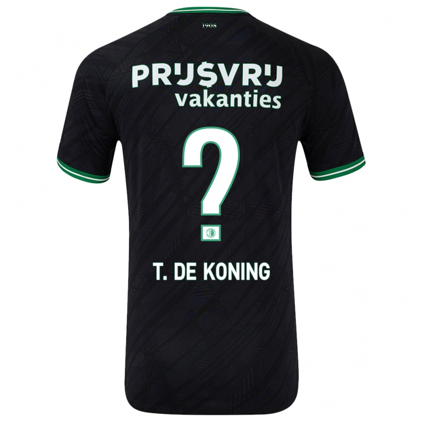 Børn Tim De Koning #0 Sort Grøn Udebane Spillertrøjer 2024/25 Trøje T-Shirt