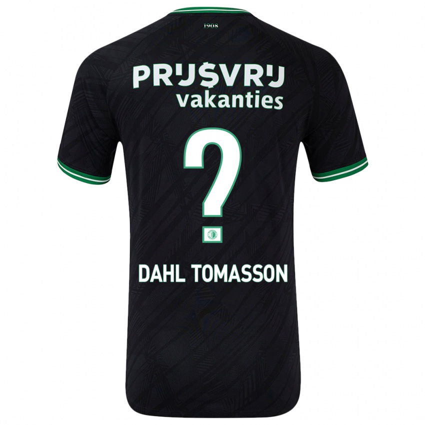 Børn Luca Dahl Tomasson #0 Sort Grøn Udebane Spillertrøjer 2024/25 Trøje T-Shirt