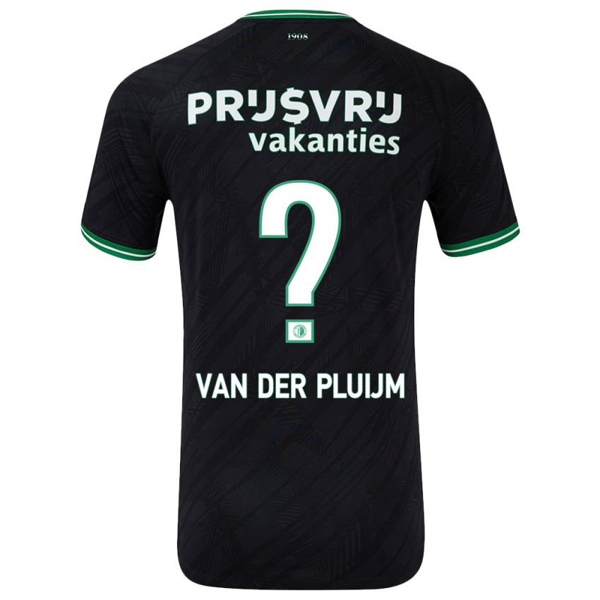 Børn Marvin Van Der Pluijm #0 Sort Grøn Udebane Spillertrøjer 2024/25 Trøje T-Shirt