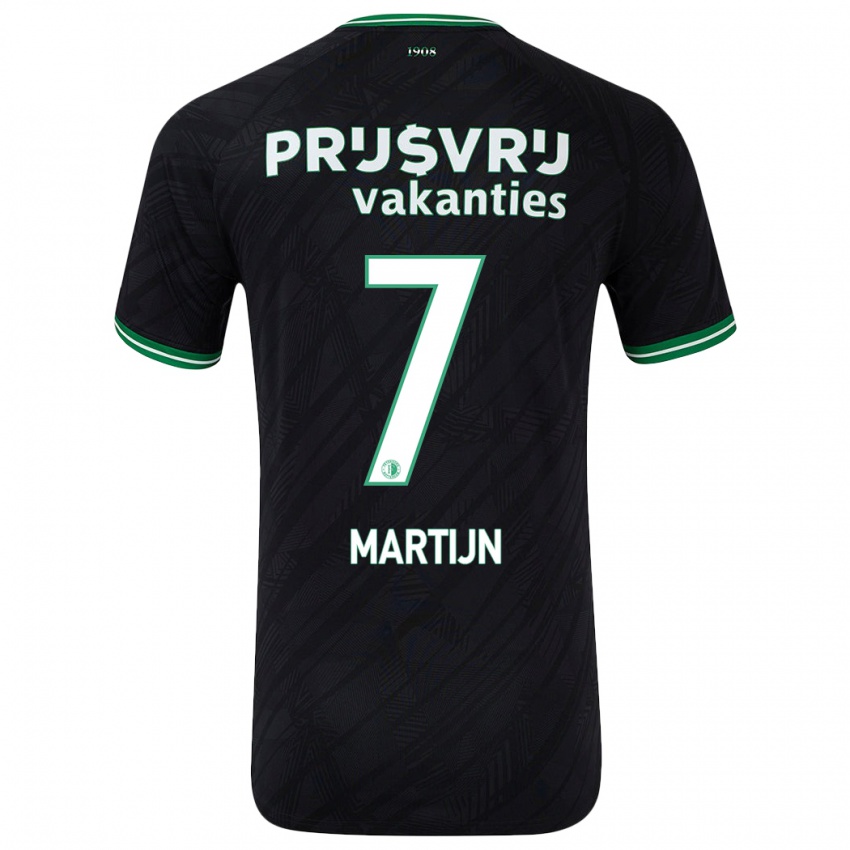 Børn Rowendley Martijn #7 Sort Grøn Udebane Spillertrøjer 2024/25 Trøje T-Shirt