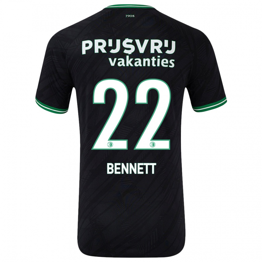 Børn Walter Bennett #22 Sort Grøn Udebane Spillertrøjer 2024/25 Trøje T-Shirt