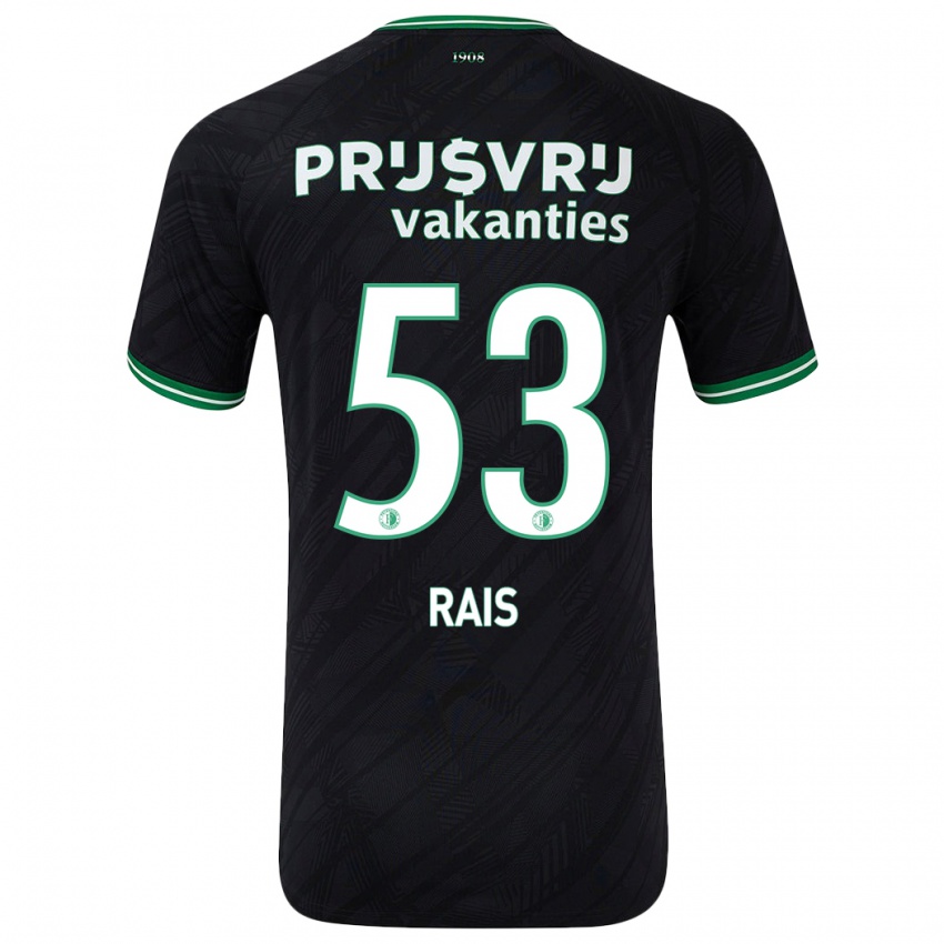 Børn Amir Rais #53 Sort Grøn Udebane Spillertrøjer 2024/25 Trøje T-Shirt