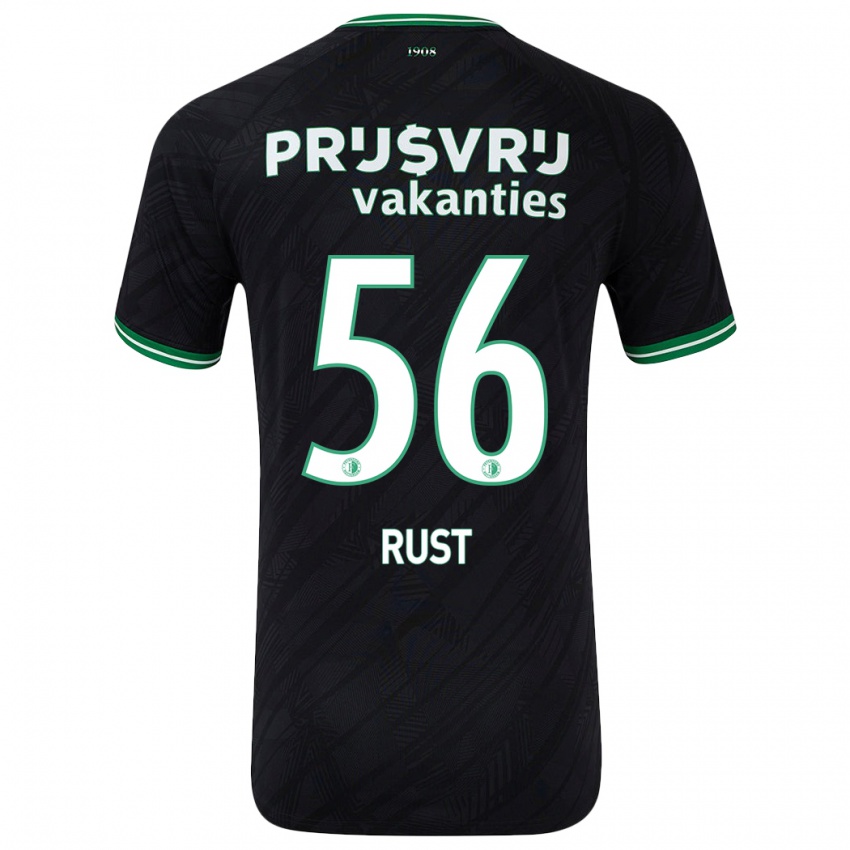 Børn Fabiano Rust #56 Sort Grøn Udebane Spillertrøjer 2024/25 Trøje T-Shirt