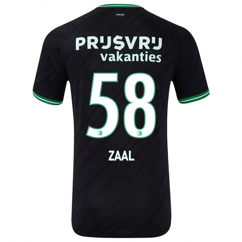 Børn Timo Zaal #58 Sort Grøn Udebane Spillertrøjer 2024/25 Trøje T-Shirt