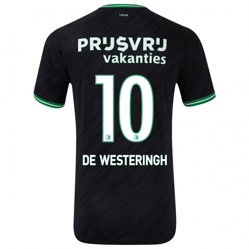 Børn Kirsten Van De Westeringh #10 Sort Grøn Udebane Spillertrøjer 2024/25 Trøje T-Shirt