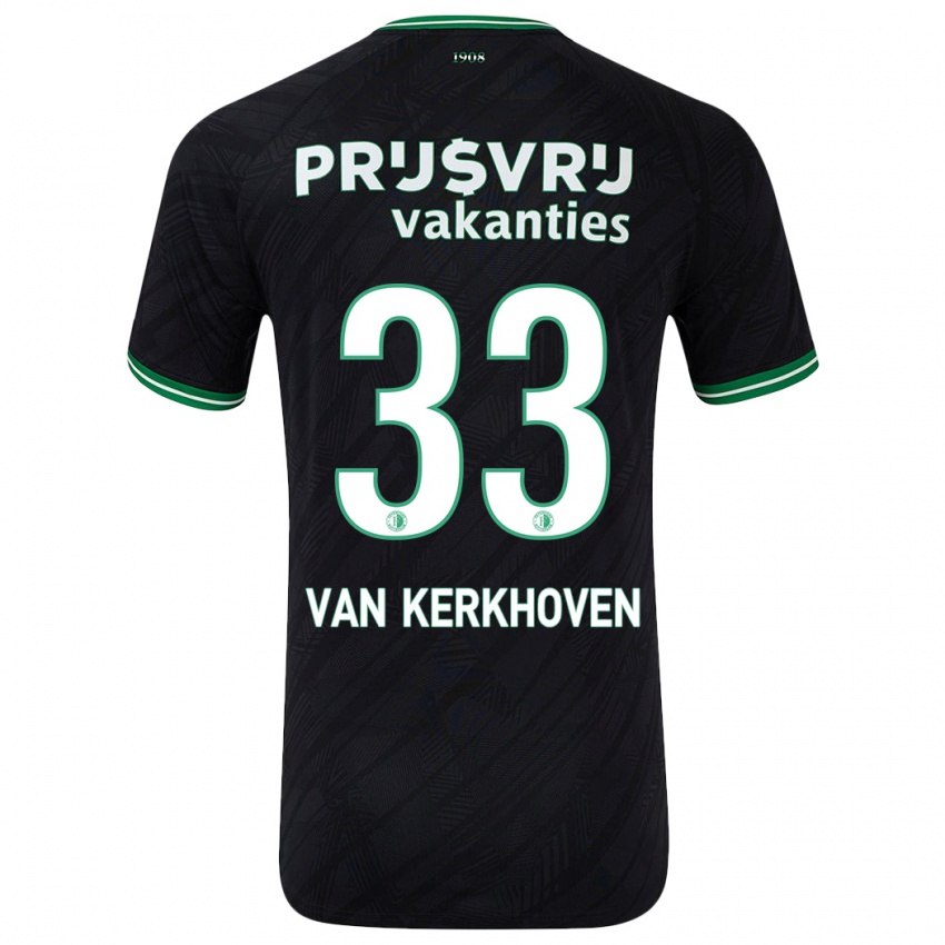 Børn Ella Van Kerkhoven #33 Sort Grøn Udebane Spillertrøjer 2024/25 Trøje T-Shirt