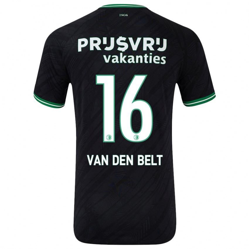 Børn Thomas Van Den Belt #16 Sort Grøn Udebane Spillertrøjer 2024/25 Trøje T-Shirt