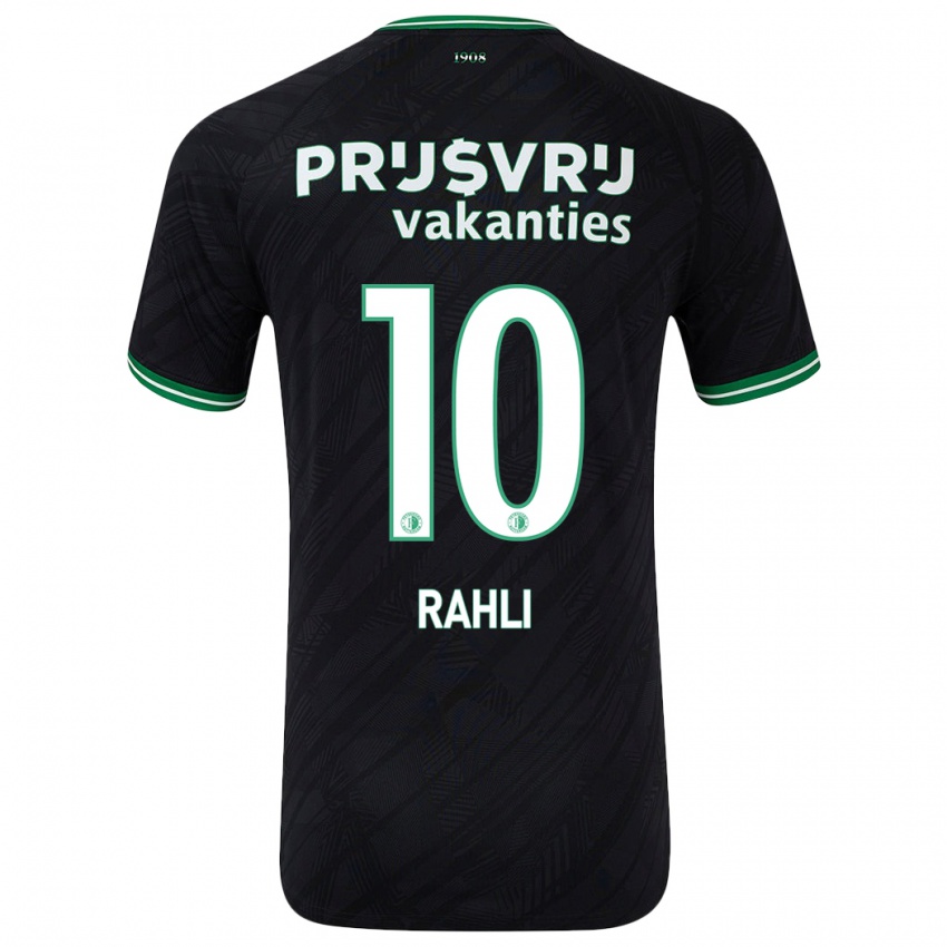 Børn Khalid Rahli #10 Sort Grøn Udebane Spillertrøjer 2024/25 Trøje T-Shirt