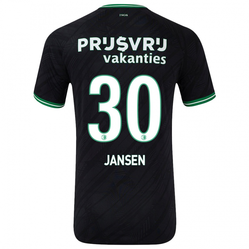 Børn Thijs Jansen #30 Sort Grøn Udebane Spillertrøjer 2024/25 Trøje T-Shirt