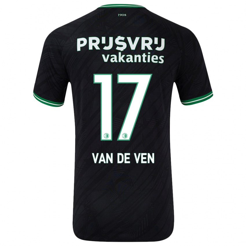 Børn Zoi Van De Ven #17 Sort Grøn Udebane Spillertrøjer 2024/25 Trøje T-Shirt