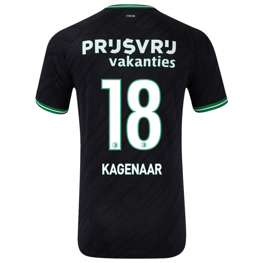 Børn Isa Kagenaar #18 Sort Grøn Udebane Spillertrøjer 2024/25 Trøje T-Shirt