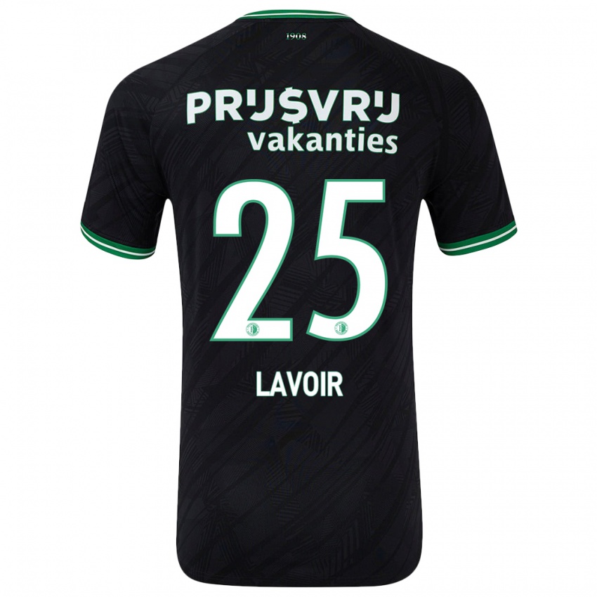 Børn Romee Van De Lavoir #25 Sort Grøn Udebane Spillertrøjer 2024/25 Trøje T-Shirt