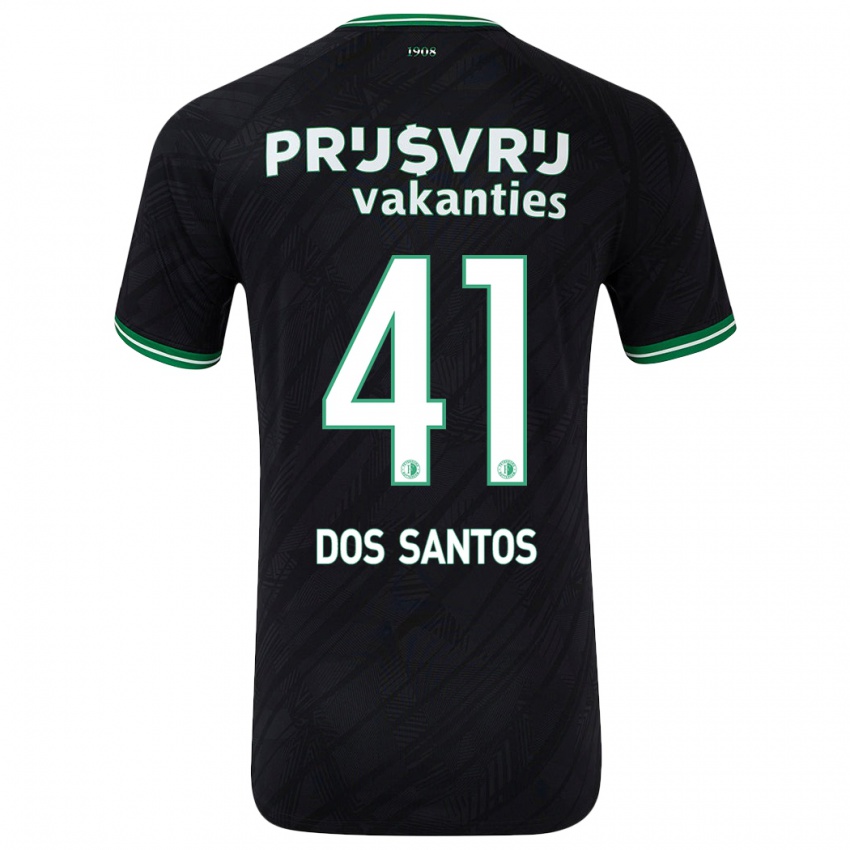 Børn Giuliany Ben-David Dos Santos #41 Sort Grøn Udebane Spillertrøjer 2024/25 Trøje T-Shirt