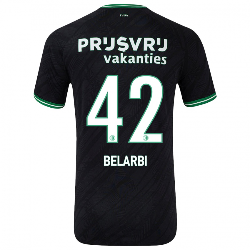 Børn Abdel Belarbi #42 Sort Grøn Udebane Spillertrøjer 2024/25 Trøje T-Shirt