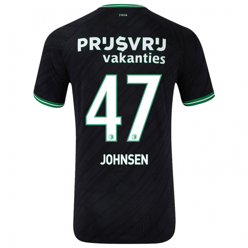 Børn Mikael Torset Johnsen #47 Sort Grøn Udebane Spillertrøjer 2024/25 Trøje T-Shirt