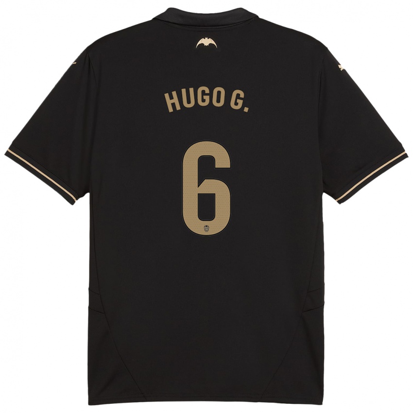 Børn Hugo Guillamon #6 Sort Udebane Spillertrøjer 2024/25 Trøje T-Shirt