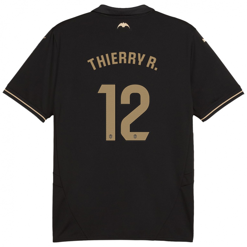 Børn Thierry Correia #12 Sort Udebane Spillertrøjer 2024/25 Trøje T-Shirt