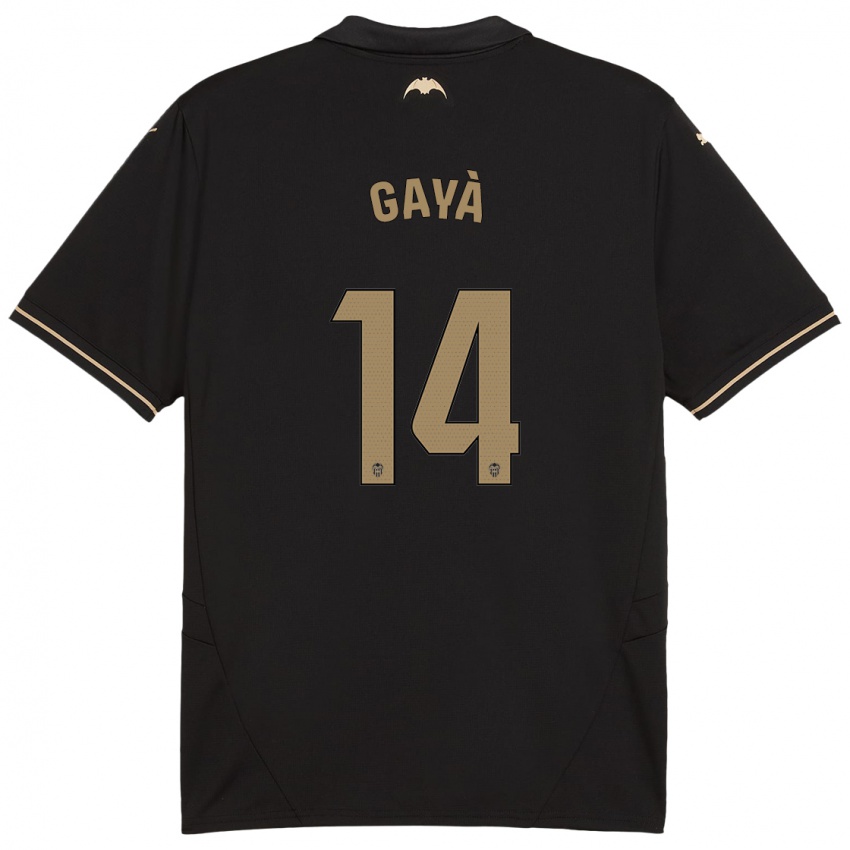 Børn Jose Gaya #14 Sort Udebane Spillertrøjer 2024/25 Trøje T-Shirt