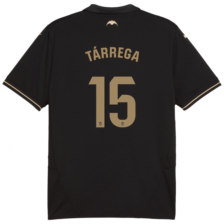 Børn César Tárrega #15 Sort Udebane Spillertrøjer 2024/25 Trøje T-Shirt