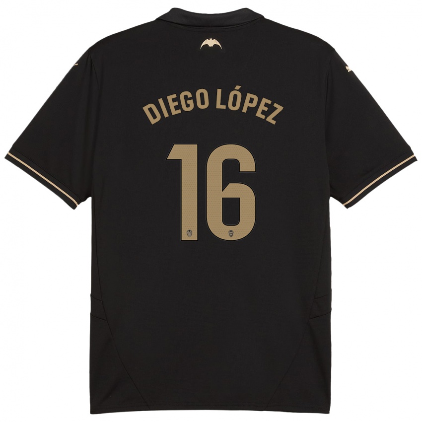 Børn Diego Lopez #16 Sort Udebane Spillertrøjer 2024/25 Trøje T-Shirt