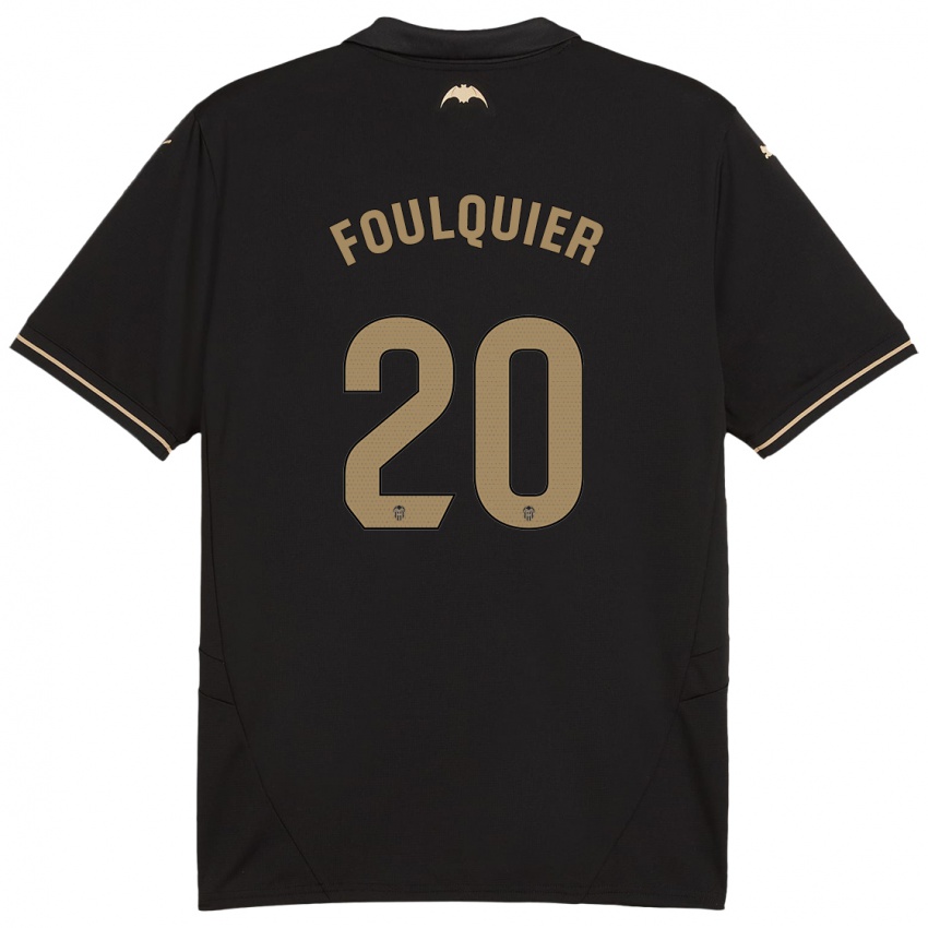 Børn Dimitri Foulquier #20 Sort Udebane Spillertrøjer 2024/25 Trøje T-Shirt