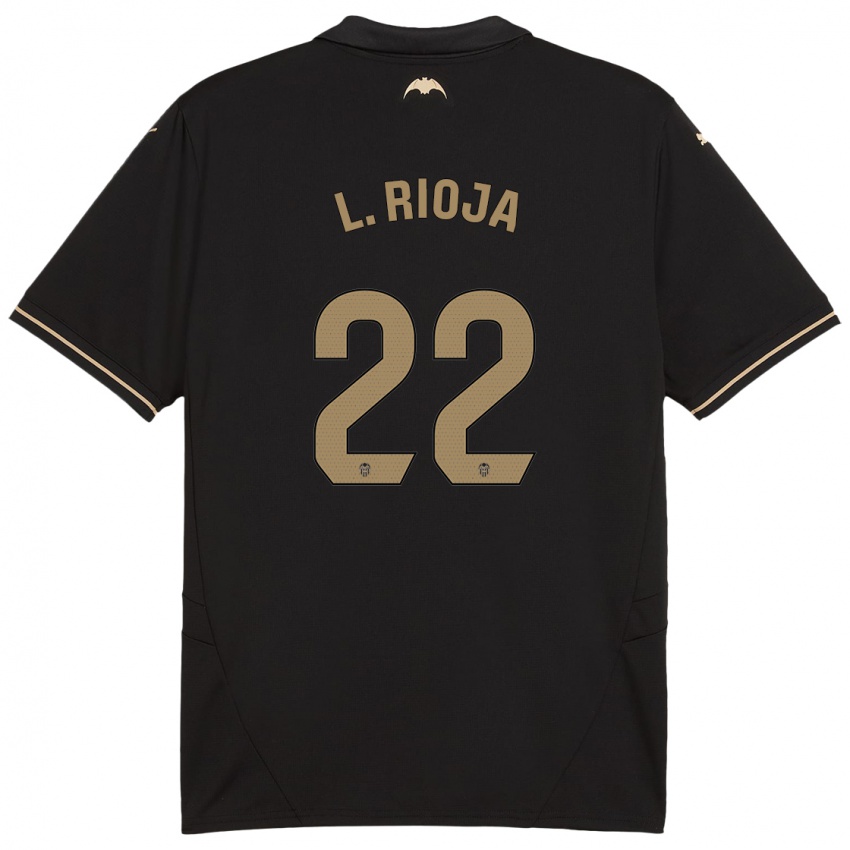 Børn Luis Rioja #22 Sort Udebane Spillertrøjer 2024/25 Trøje T-Shirt