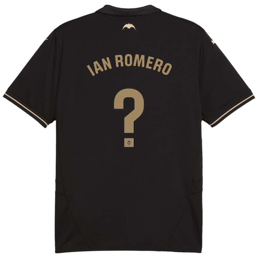 Børn Ian Romero #0 Sort Udebane Spillertrøjer 2024/25 Trøje T-Shirt