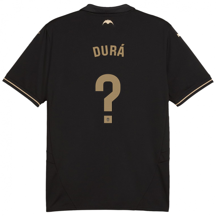 Børn Jaume Durá #0 Sort Udebane Spillertrøjer 2024/25 Trøje T-Shirt