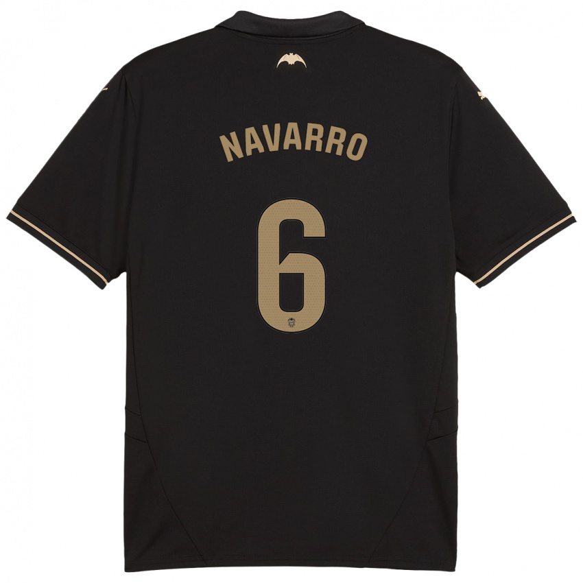 Børn Javi Navarro #6 Sort Udebane Spillertrøjer 2024/25 Trøje T-Shirt