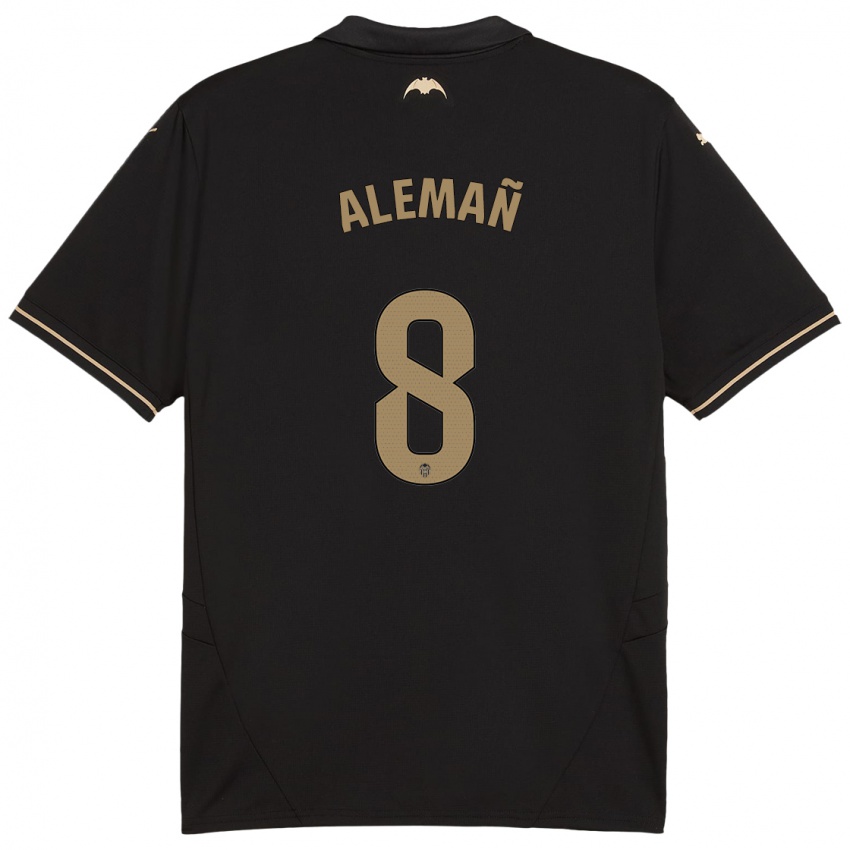 Børn Pedro Alemañ #8 Sort Udebane Spillertrøjer 2024/25 Trøje T-Shirt