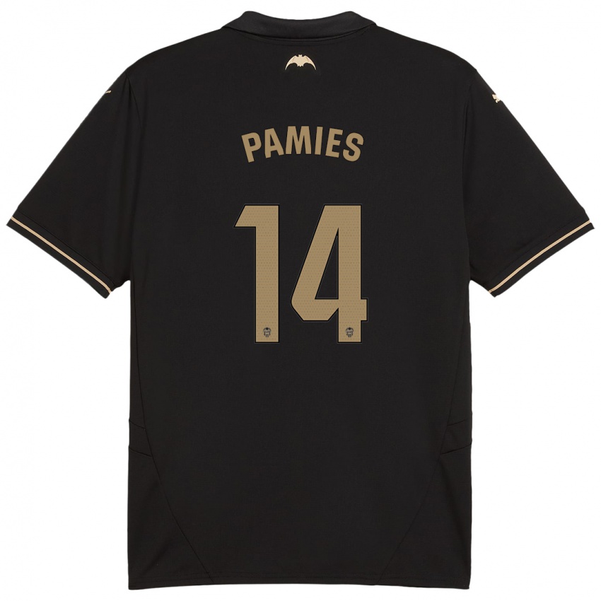 Børn Javi Pamies #14 Sort Udebane Spillertrøjer 2024/25 Trøje T-Shirt