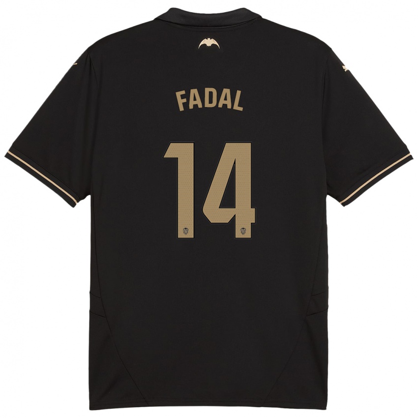 Børn Ali Fadal #14 Sort Udebane Spillertrøjer 2024/25 Trøje T-Shirt