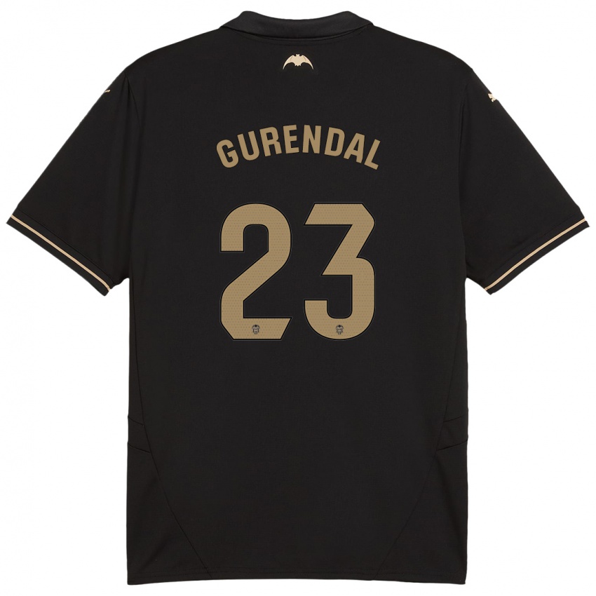 Børn Alexander Gurendal #23 Sort Udebane Spillertrøjer 2024/25 Trøje T-Shirt