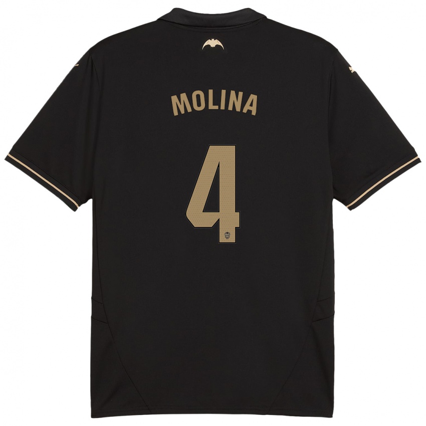 Børn María Molina #4 Sort Udebane Spillertrøjer 2024/25 Trøje T-Shirt